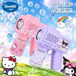 Sanrio Style Electric Bubble Machine - Automatic Multi-Hole Bubble Blower Toy