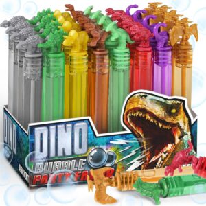 Dinosaur Bubble Wands Bulk - 32 Pack Mini Bubble Party Favors