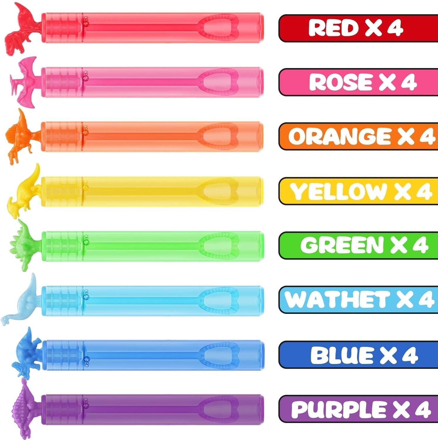32 Pack Dinosaur Mini Bubble Wands - 8 Styles with Gift Box - Image 4