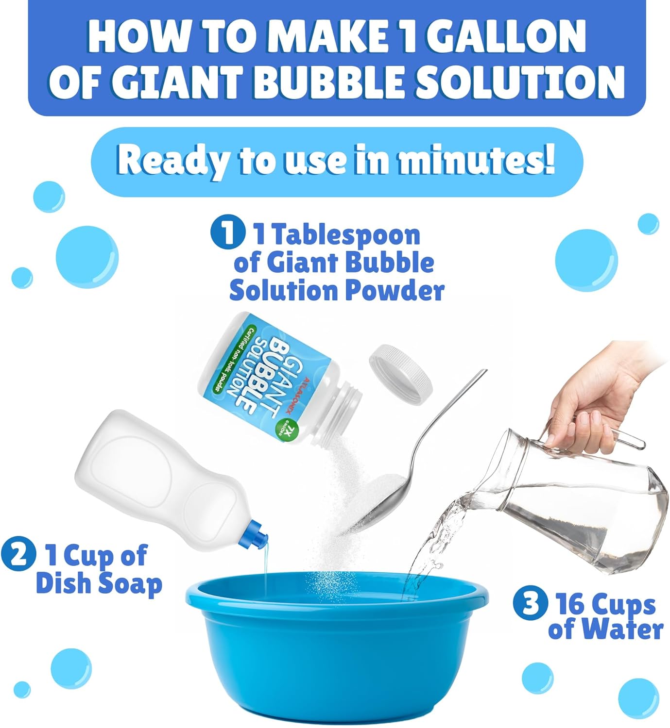 Giant Bubble Solution Mix Powder - Makes 7 Gallons (896 OZ) - Image 2