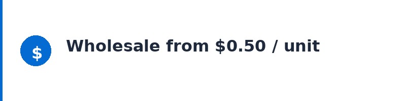 Wholesale pricing from $0.50/unit