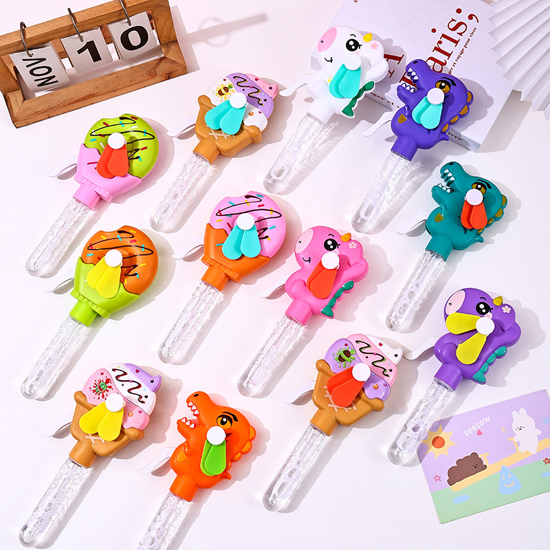 Cartoon Hand-Press Fan Bubble Wand — Donut Design, 4 Styles - Image 2