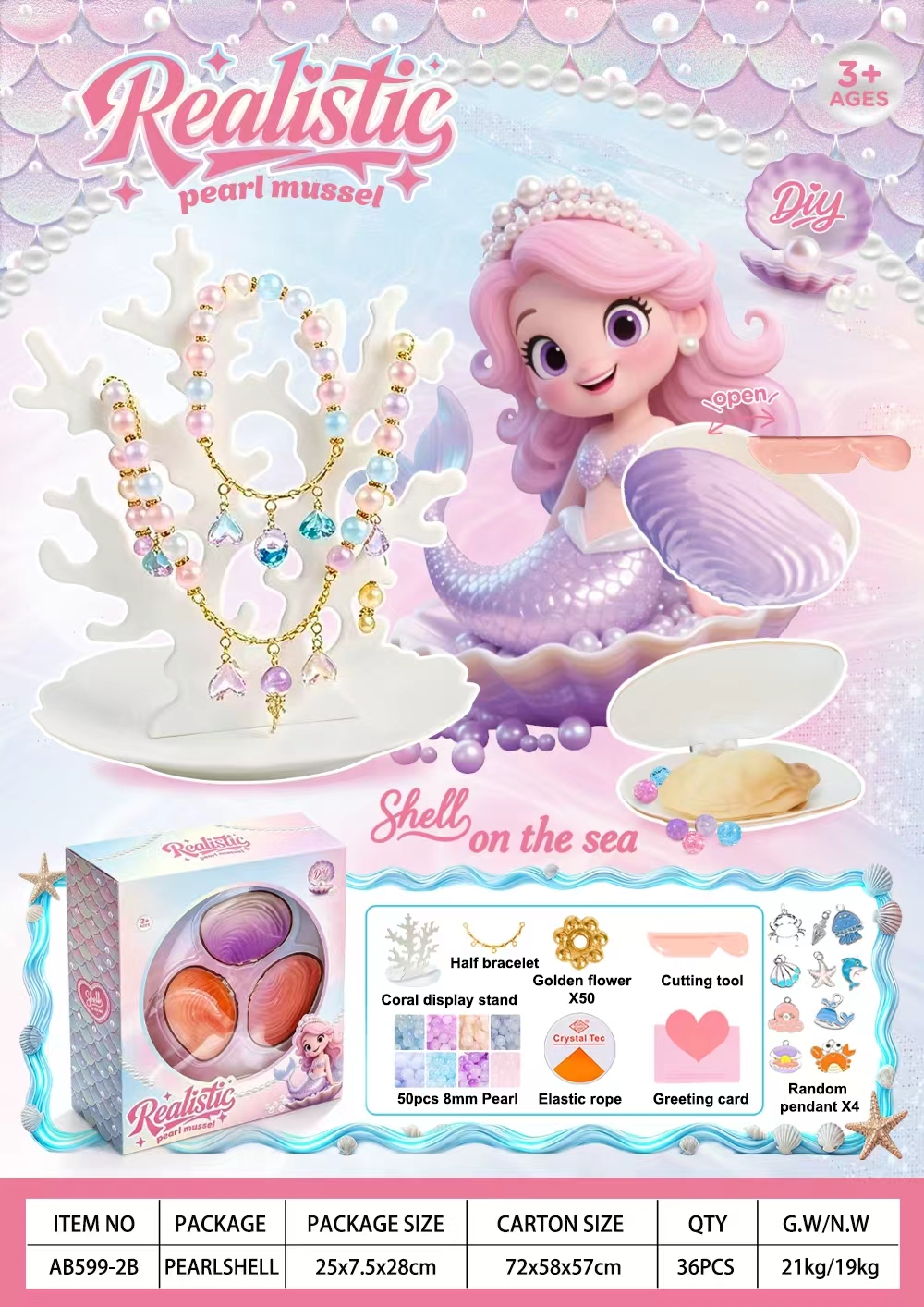 DIY gem shell bracelet kit