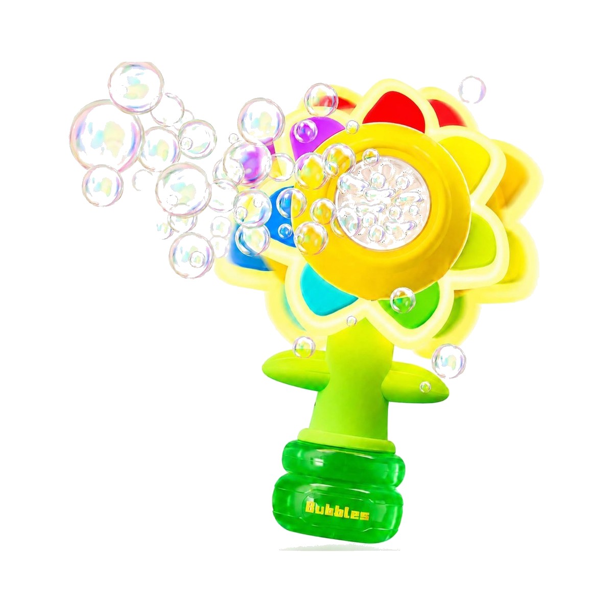 Remote control sunflower garden bubble machine with music and lights