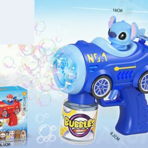 10-Hole LED Car Bubble Gun - Blue Alien Design