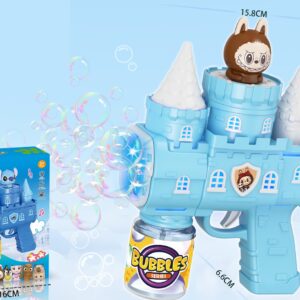 10-Hole LED Castle Bubble Gun - Fluffy Monster Design