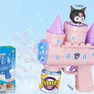 10-Hole LED Castle Bubble Gun - Purple Bunny Design
