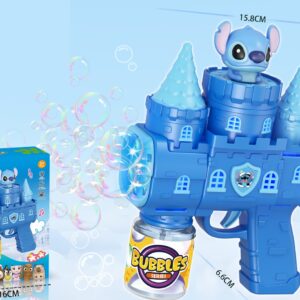 10-Hole LED Castle Bubble Gun - Blue Alien Design