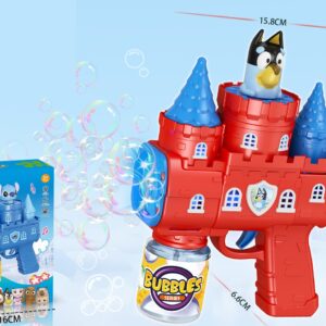 10-Hole LED Castle Bubble Gun - Blue Puppy Design