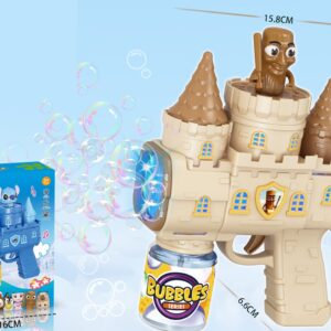 10-Hole LED Castle Bubble Gun - Stick Man Design